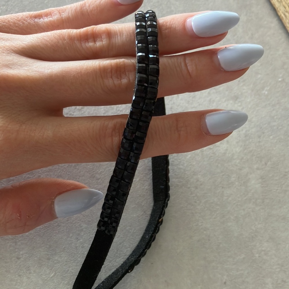 Black Beaded Choker Necklace